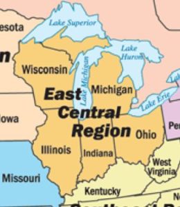 Map of East Central Region